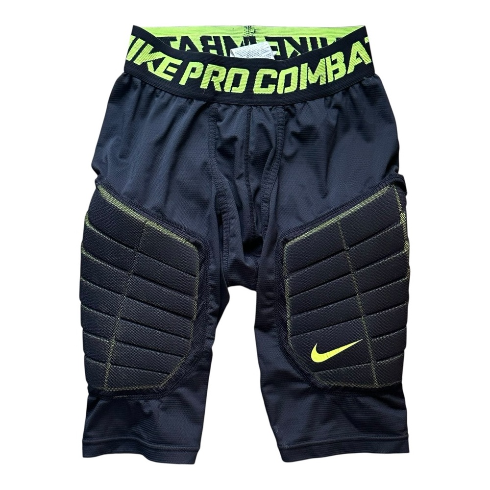 Nike‎ Pro Combat Men's Black and Green Athletic Shorts Medium